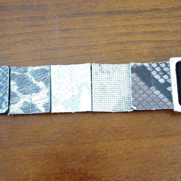 Suzi Roher Pieced Leather Snake Skin Elastic Belt, Vintage! main image 4